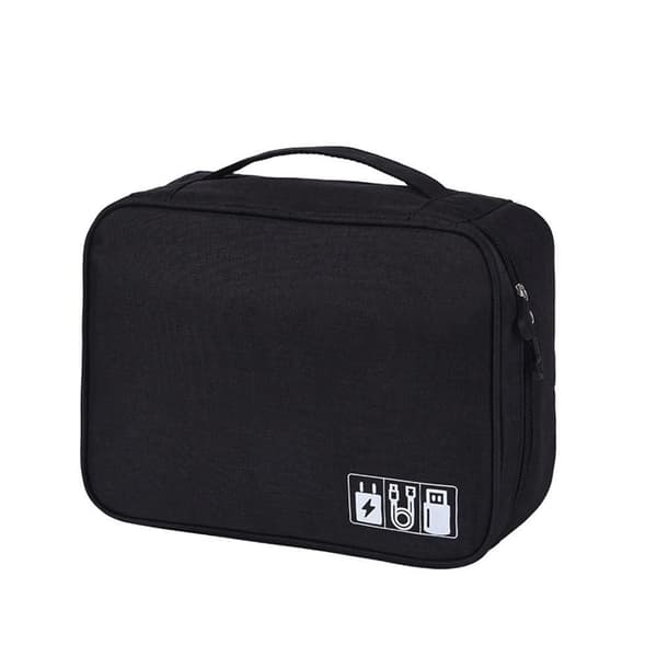 Förvaringsväska Organizer USB -datakabel SVART Black