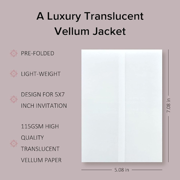 Vellum papper inbjudan papper akryl inbjudningar
