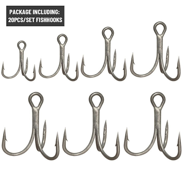 20 kpl / set Fishhooks High Carbon Steel 8 8 8