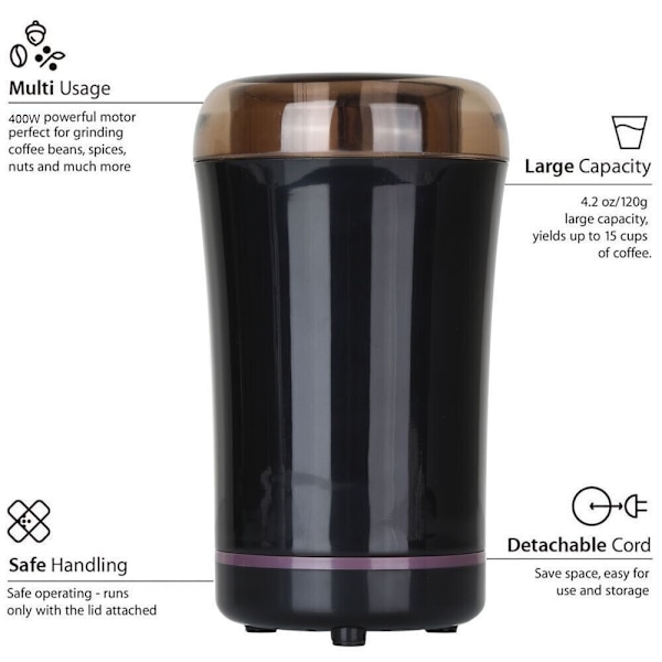 Kaffekvarnar Malkvarnsmaskin SVART EU-KOPPLING black EU Plug