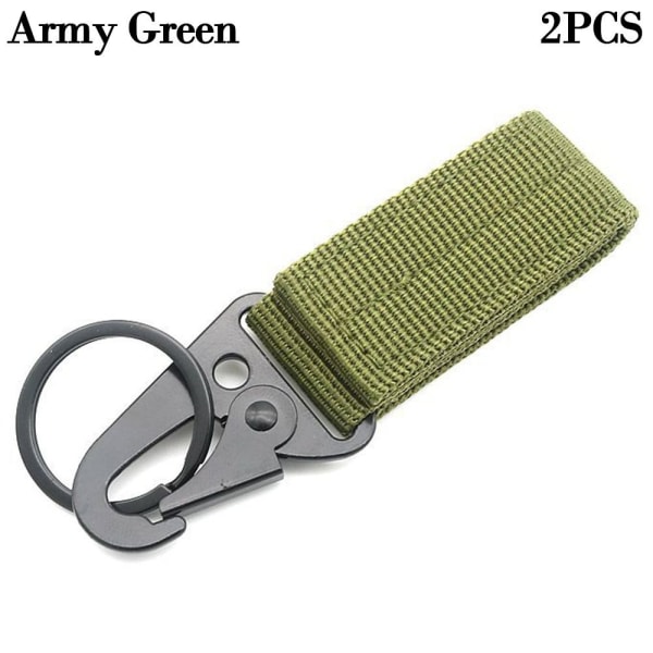2 stk Webbing hængende spænde nøglering ARMY GREEN Army Green
