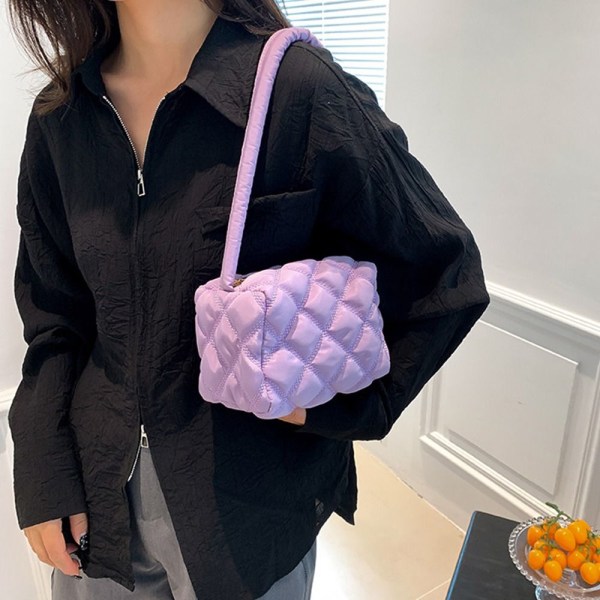 Plisserad axelväska Handväska LILA purple
