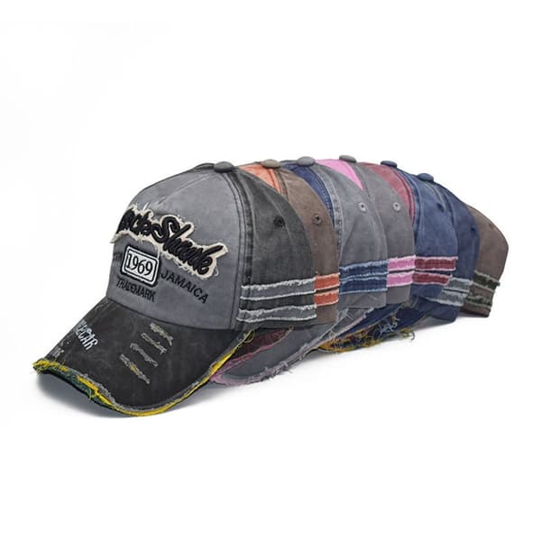 Broderi Baseball Kepsar Distressed Blekt cap ORANGE Orange