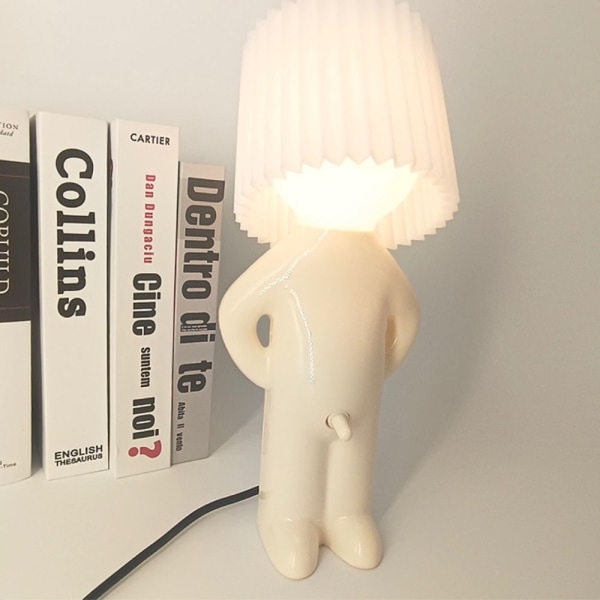 Creative Small Night Light LED Naughty Boy Lampa VIT EU-PLUGG White EU Plug-EU Plug