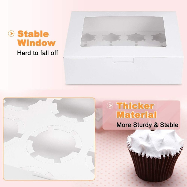 Papperspresentförpackning Cupcake Box Fodral 2 HÅL 2 HÅL 2 holes