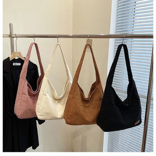 Lærredsskuldertaske Crossbody-taske BRUN brown