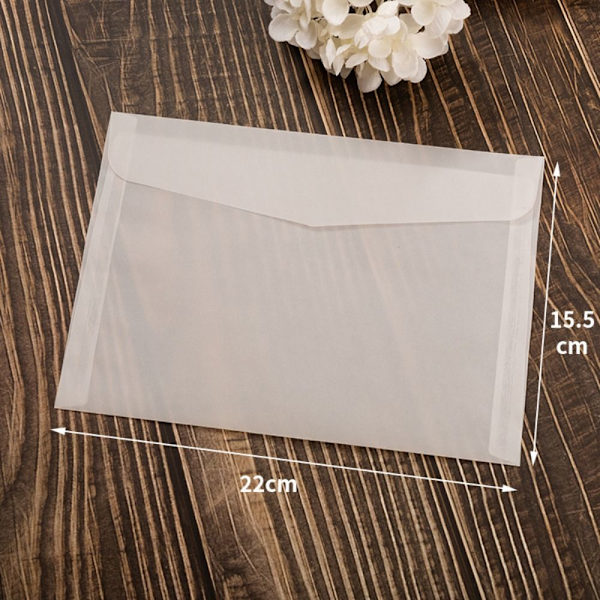 10 stk semi-transparente konvolutter Vinduskonvolutter 22X15,5CM 22x15.5cm