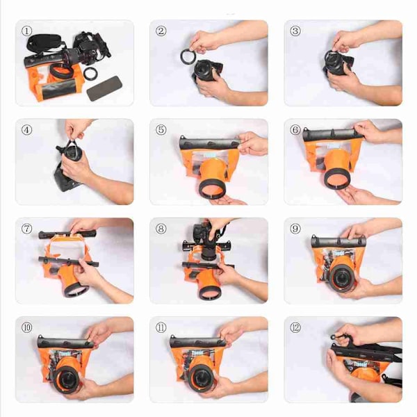 Kamera Vanntett Veske Kameraveske ORANGE orange