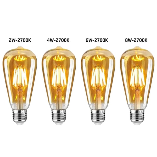 Krystalpære ST64 LED-pære 6W-2700K 6W-2700K 6W-2700K