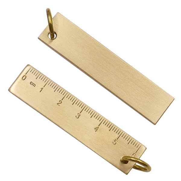 2stk linjal nøkkelring Metall linjal Målelinjal 2PCS