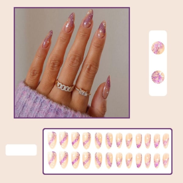 False Nails Long Almond 1 1 1