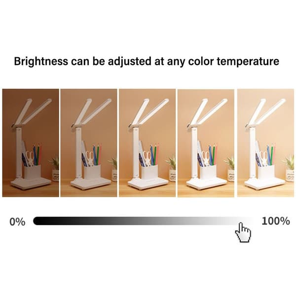 LED skrivebordslampe Dobbelt hoved sengelampe