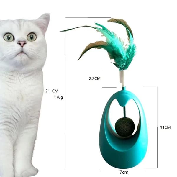 Catnip Ball Cat Teaser Stick BLÅ blue