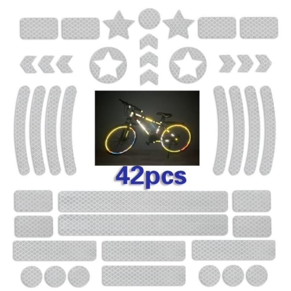 42 STK Cykel Reflekterende Klistermærke Advarselsmærkater HVID White a3c8 |  White | Fyndiq