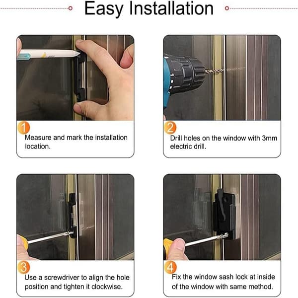 4 Pack Window Sash Lukot Vinyyli