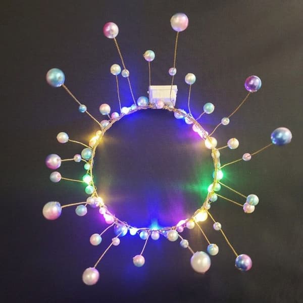 Glødende LED-krans perlekroneblomst 2 2 2