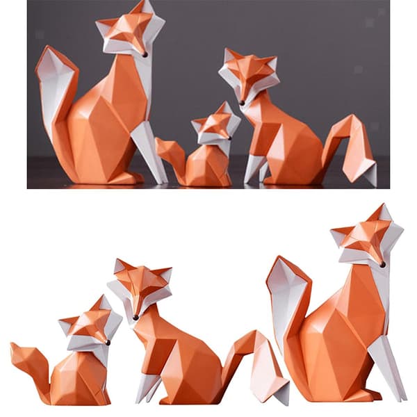 Resin Fox Staty geometrisk abstrakt figur 3