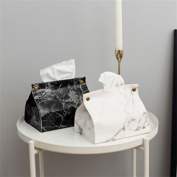Marble Pattern Tissue Box Vävnadshållare SVART black