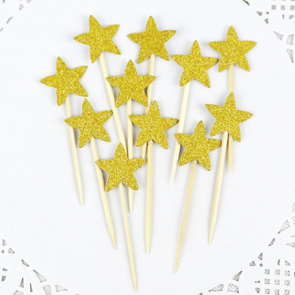 100 stk Cupcake Toppers Star Cake Topper Cake Picks