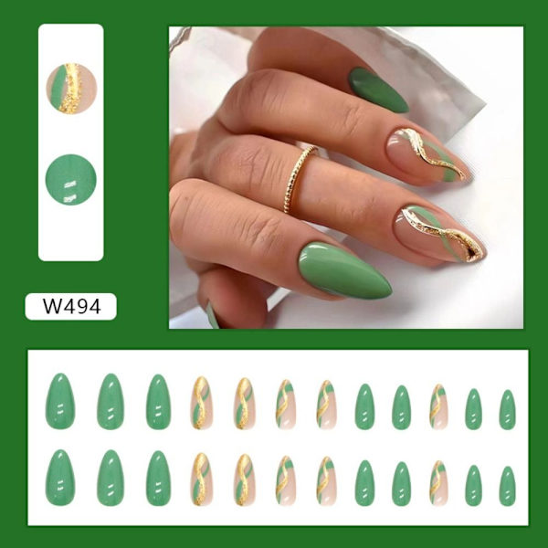 24stk False Nails Long Mandel W487 W487 W487