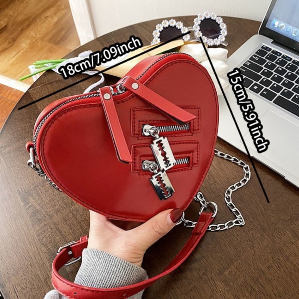 Hjärtformad handväska Hjärta Crossbody-väska VIT white