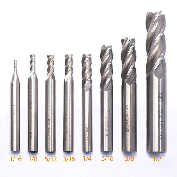 8 Stk End Mill Bits Lige Skaft Bore Bits Skæring Fræsning