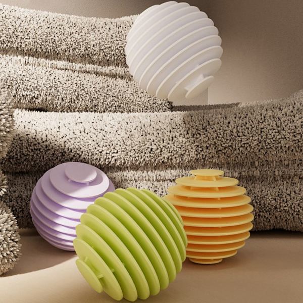 3 kpl Silicone Magic Laundry Balls Vaatteet Hiustenpuhdistustyökalu White