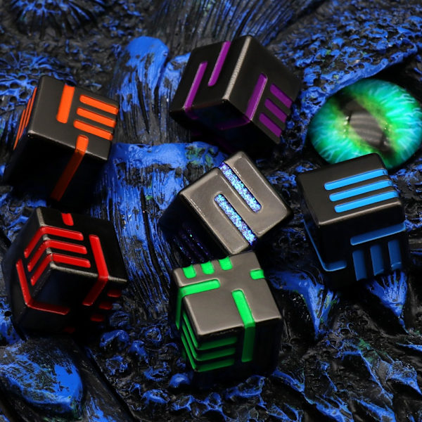 D6 metallinen set 6-puolinen noppa ORANSSI orange