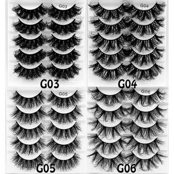 SKONHED 5 Par Falska Fransar 8D Faux Mink G08 G08