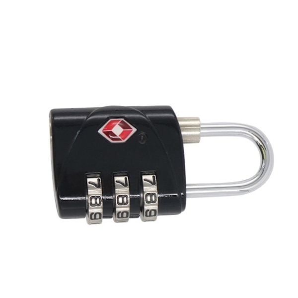 TSA Customs Code Lock Bagage Lösenordslås SVART Black