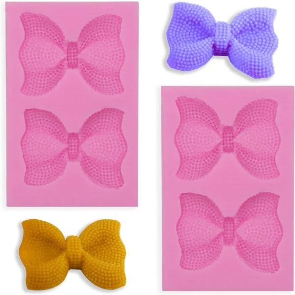 2PC Bow Silikone Fondant Forme Bowknot Chokolade Forme Silikone