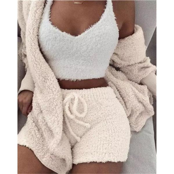 Set 3-osainen fleecepyjamat GREY M Grey M