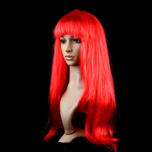 Naisten peruukki pitkä suora peruukki ROSE RED rose red