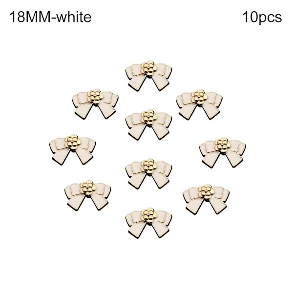 Klærknapper Sløyfeknapper HVIT 18MM10STK 10STK white 18MM10pcs-10pcs