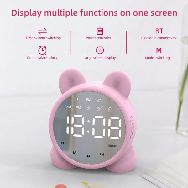 Trådlös Bluetooth -högtalare Smart Alarm Clock Audio GRÖN Green