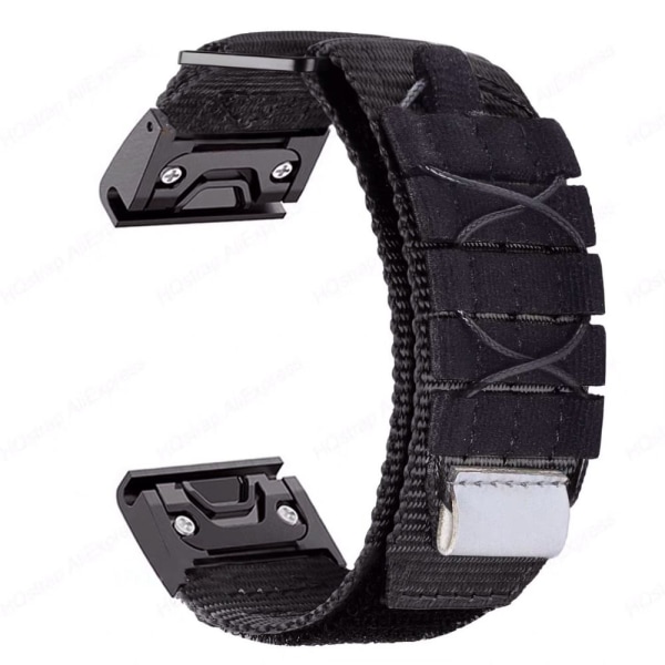 Nylon Loop Strap Watch Armbånd SORT TIL GARMIN 22MM TIL black For Garmin 22mm-For Garmin 22mm