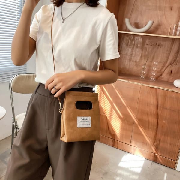 Stoffveske Skulderveske BRUN Brown