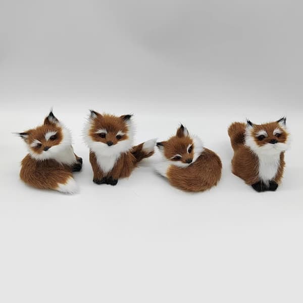 Simulering Furry Fox Model Fox Figuriner VIT B B White B-B