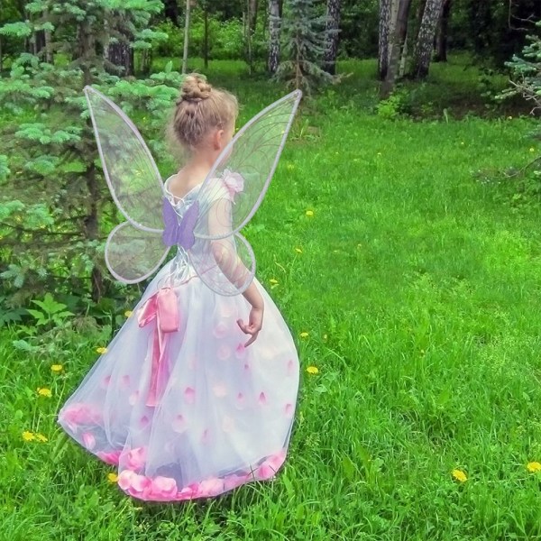 Butterfly Fairy Wings Dress Up Rekvisitter Sæt PINK Pink