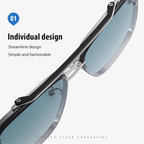 Metallram Solglasögon Unisex Coola körglasögon Black/Blue