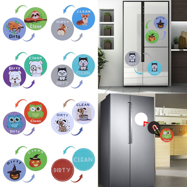 Kjøleskapsmagneter Magnetisk klistremerke for oppvaskmaskin 2 2