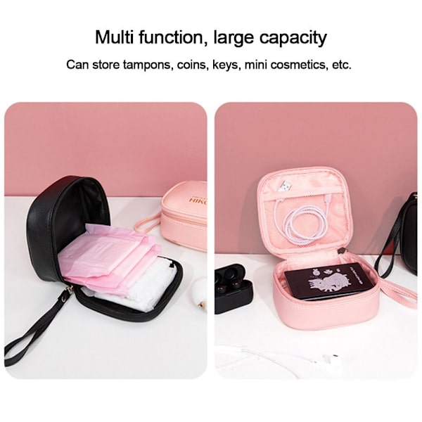 Dame sanitetsposer Tampon Oppbevaringspose SVART black