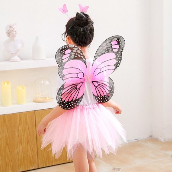 LED-lasten pukurekvisiitta Butterfly Wings -setit KELTAINEN 3 Yellow 3 Pcs/set-3 Pcs/set