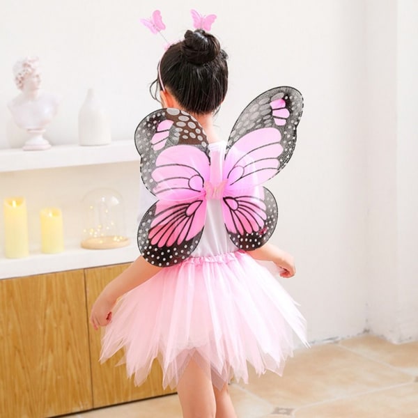 LED-lasten pukurekvisiitta Butterfly Wings setit PINK 4kpl/ SET Pink 4pcs/set-4pcs/set
