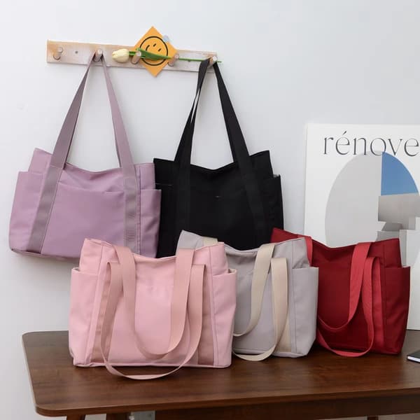 Satchel Bag Canvas Handväska GRÅ grey