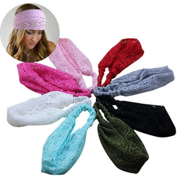 Pannband Bred Spets Pannband ROSA Pink