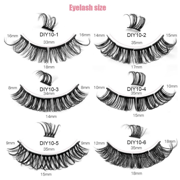 10 par klyngevipper ligner extensions DIY10-3 DIY10-3 DIY10-3