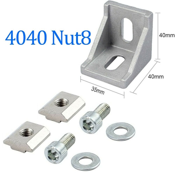 2kpl Kulmatukikulmakiinnike 4040 NUT8 4040 NUT8 4040 Nut8