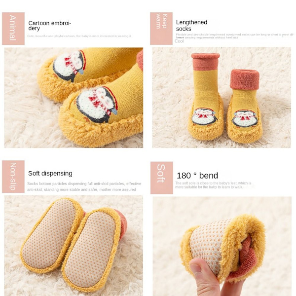 2 par Baby Walking Shoes och strumpor Baby Anti-slip strumpor ORANGE&BLUE 12cm