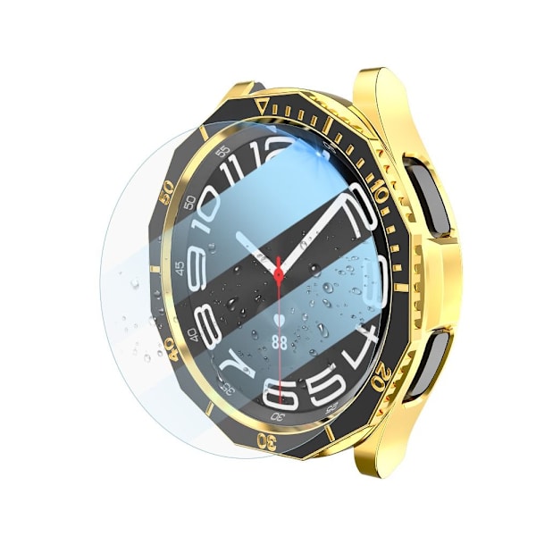 Veske+ Bezel Ring + Skjermbeskytter i herdet glass SVART&GULL Black&Gold 47MM